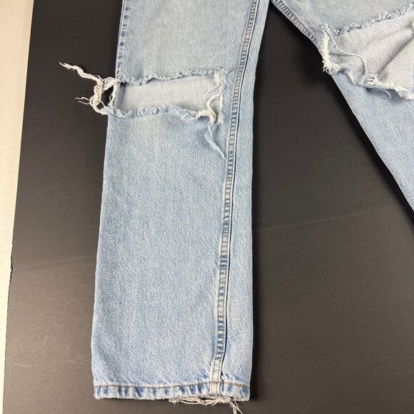 VTG 90s Levi's Silver Tab Jean Junior 28x30* Loose Blue Distressed Denim Tag 7Jr - Picture 8 of 16